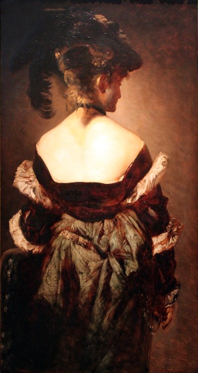 Dame met verenhoed door Hans Makart